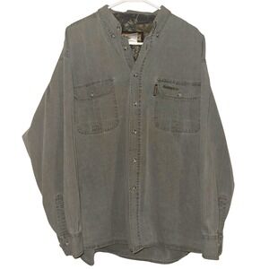 Remington Workwear Button Up Shirt Faded Green Camo Lined XL